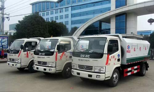 4方密封自卸式垃圾車圖片