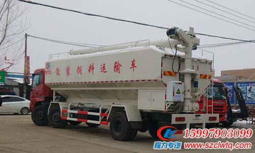 國(guó)五東風(fēng)天錦小三軸散裝飼料運(yùn)輸車