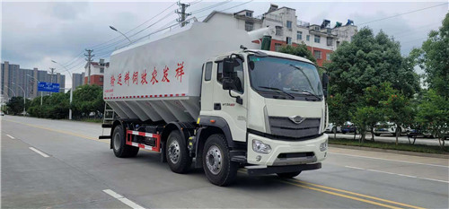 福田時代三軸液壓國六散裝飼料運輸車